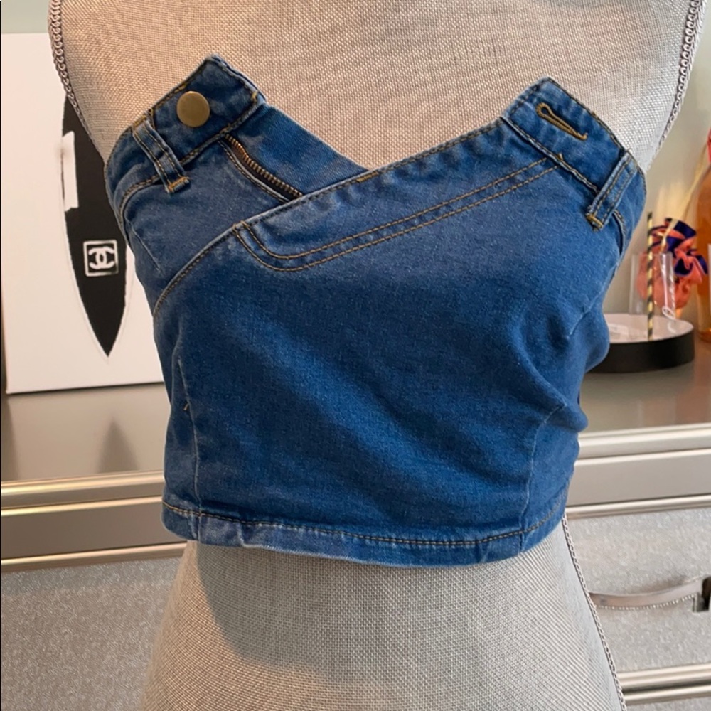Jean strapless shirt